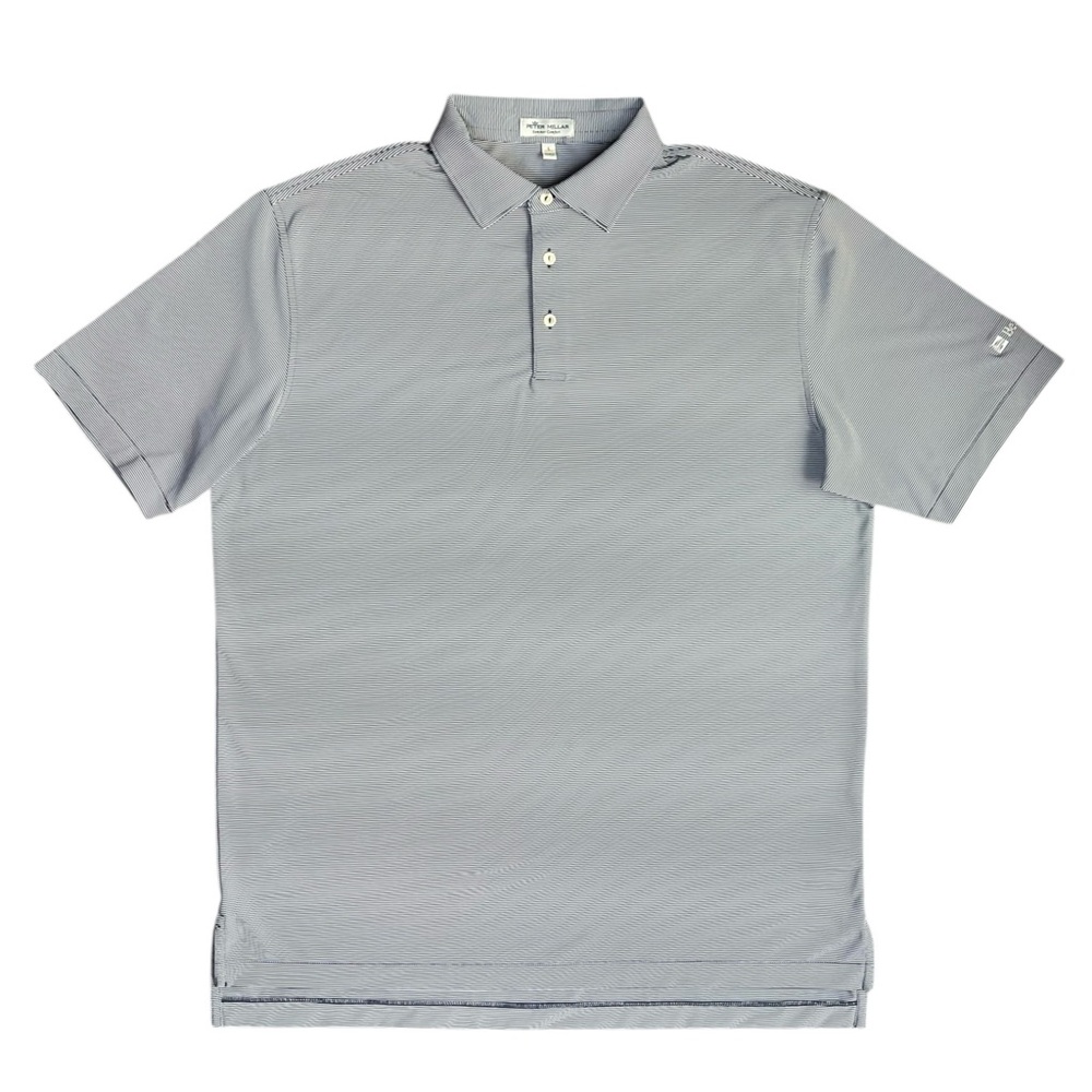 Peter Millar Summer Comfort Polo Shirt Mens Large Golf Striped Embroidered Logo